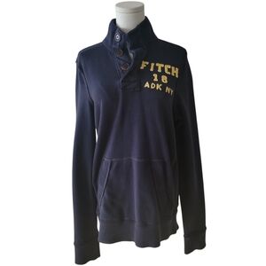 Abercrombie‎ & Fitch Blue Muscle Cotton Fleece Pullover Size Medium